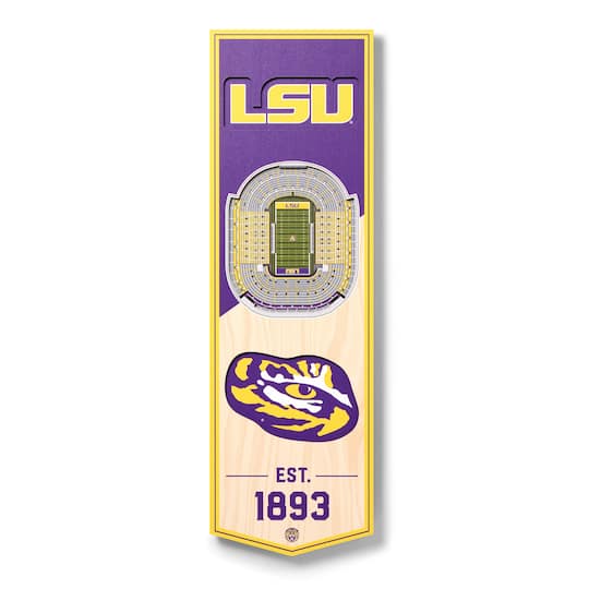 You the Fan Officially Licensed NCAA 6" x 19" 3D Stadium Banner - LSU Tigers